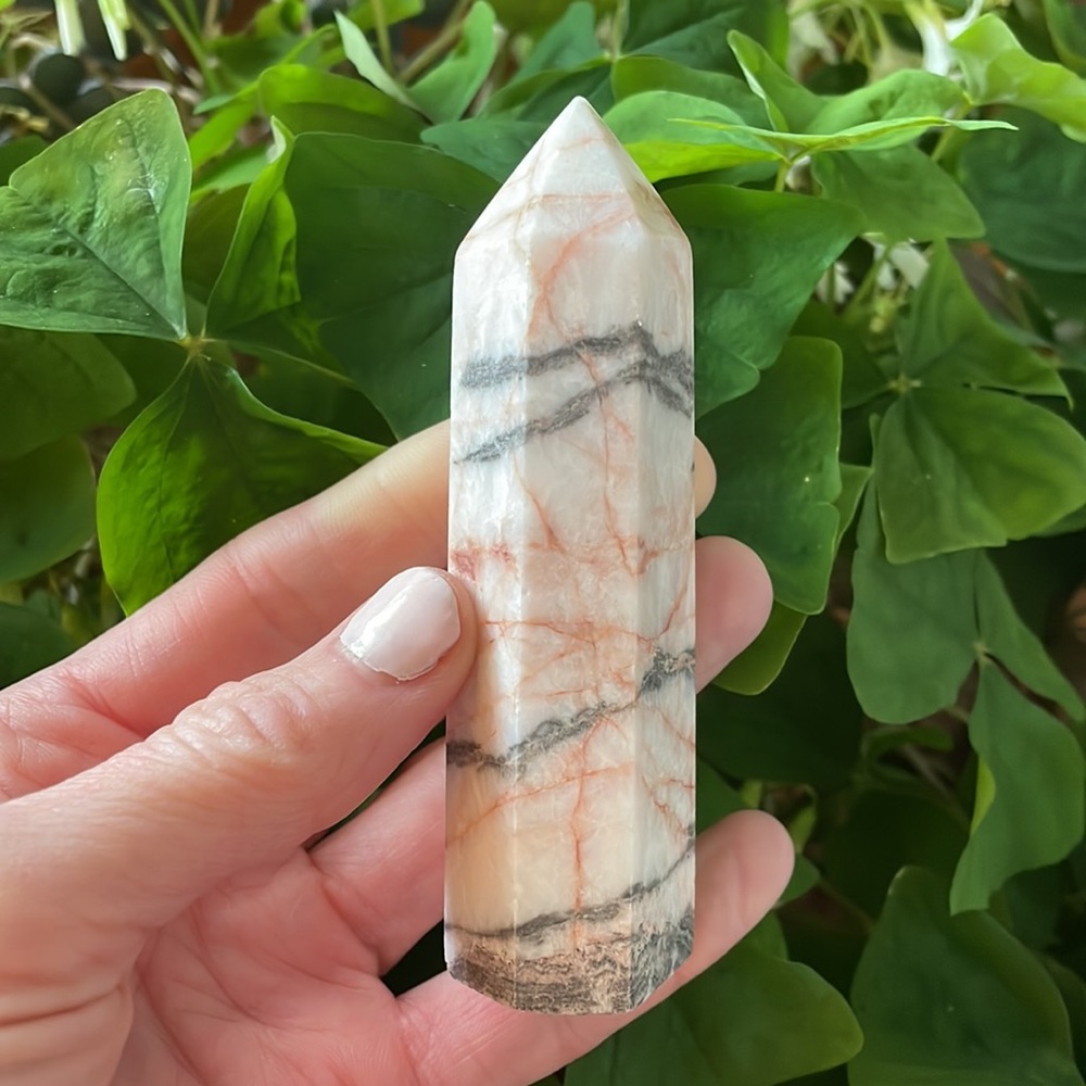 🦓Pink Zebra Jasper Crystal Tower🦓